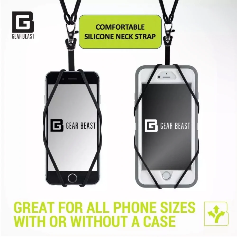 NWT Gear Beast ﻿﻿Cell Phone Lanyard Silicone Smartphone Holder Case & Neck Strap
